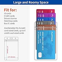 Vista 6 de Paquete de 20 soportes verticales extra gruesos para tarjetas de identificación transparentes para cordón separable, soporte para tarjetas