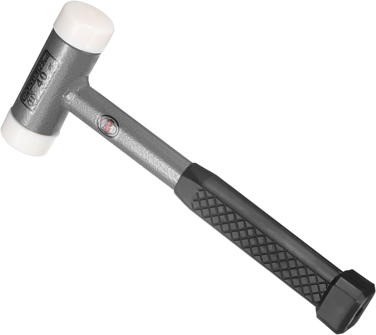 HARFINGTON 16oz Dead Blow Mallet 11.02" Double-Faced Nylon Head Alloy Steel Grip Non-Recoiling Mallet for Home Improvement Polished Surfaces Building Materials Equipment Installation, Black