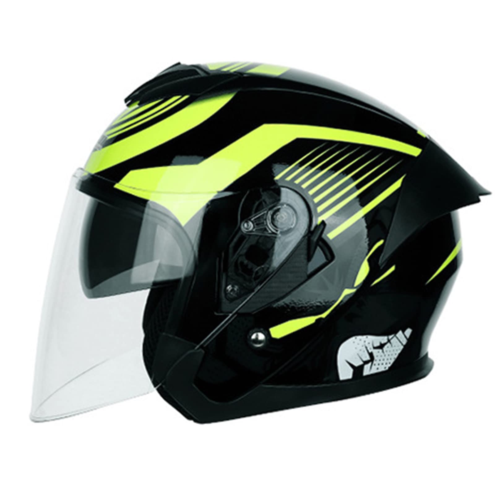 Casque Moto Jet Homme Vintage 3/4 Casque Moto ECE/Dot Homologué Casques Intégraux Femme Scooter Ouvert Adulte Vintage Double Visière 1,M