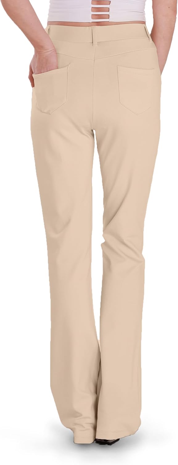 Houmous S-XXL 29'' 31'' 33'' 35'' Inseam Women's Bootcut Dress Pants Pockets Stretch Work Lounge Pant Office Casual