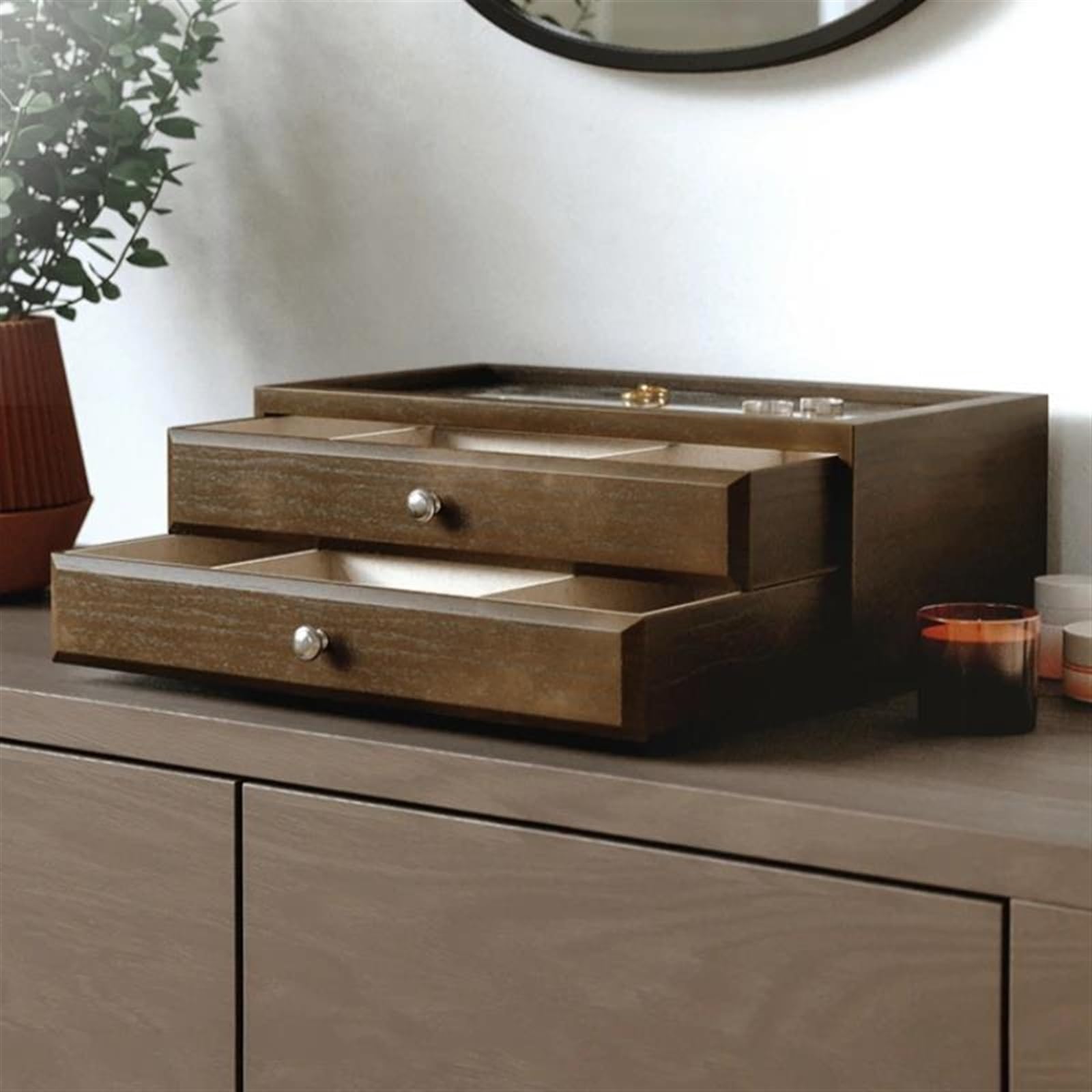 Schmuckkästchen Schmuck Aufbewahrungsbox Aus Massivem Holz Mehrschichtig Hochzeit Organizer Makeup Organizers