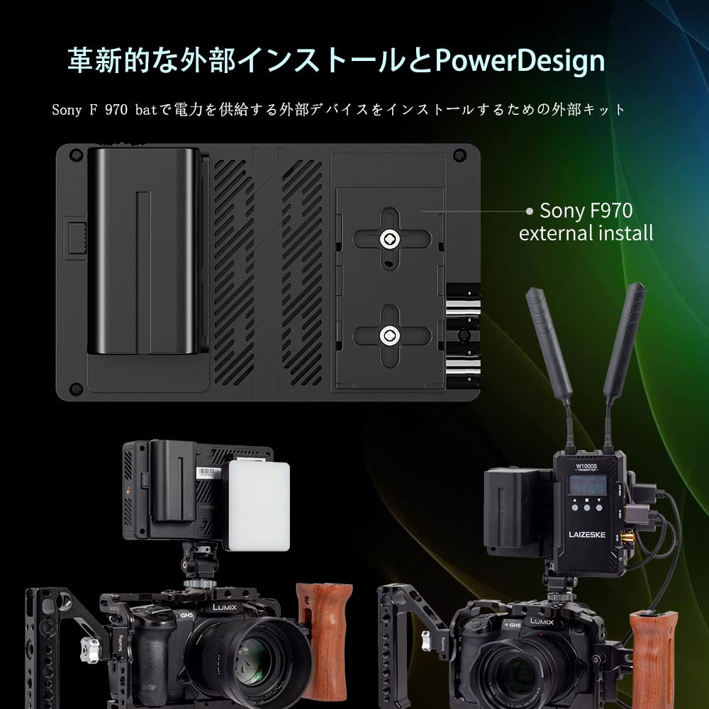 Feelworld 　モニター カメラ用液晶モニター　バイザー付き！ FEELWORLD FW568S 6 インチ カメラ フィールド モニター F970 外部