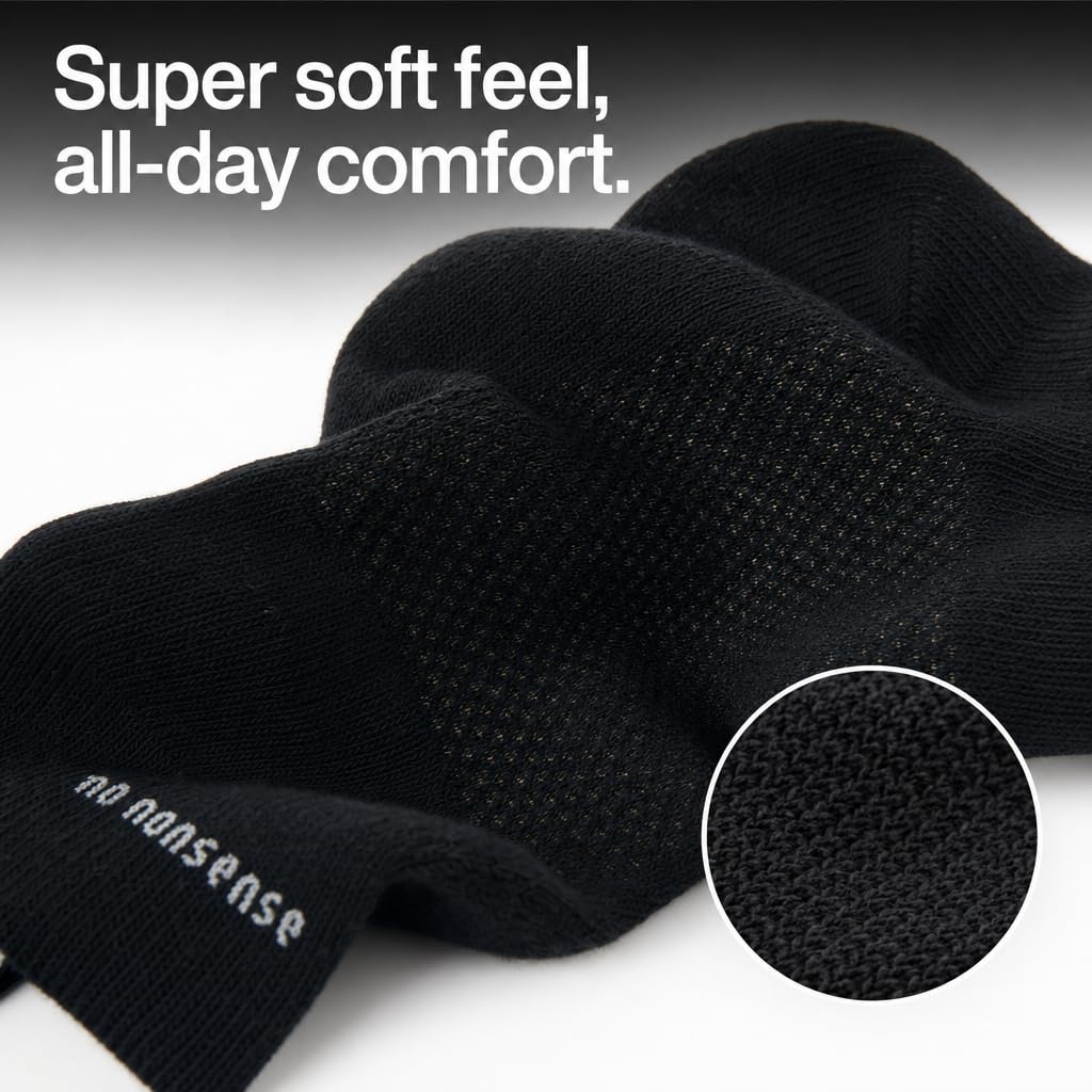 No Nonsense Cushioned Mesh Quarter Top Ankle Socks-Premium Comfort for Women Calcetín (Pack de 3) para Mujer