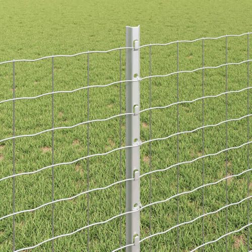 Poste de valla 5 pcs plateado 80 cm de acero plata 5