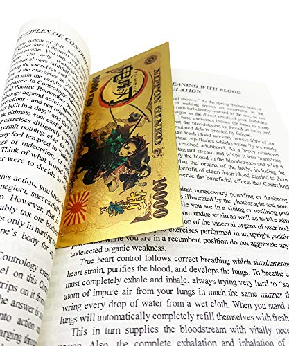 YJacuing Anime Demon Slayer: Kimetsu no Yaiba Gold Coated Banknote, Limited Edition Collectible Bill Bookmark (Collection)