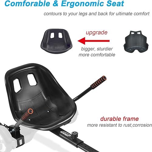 Miniatura 4 de No se requieren correas de fijación de asiento para aeropatineta, accesorio de Go Kart con mecanismo de bloqueo, carrito de 265 libras de 26 a 34.5