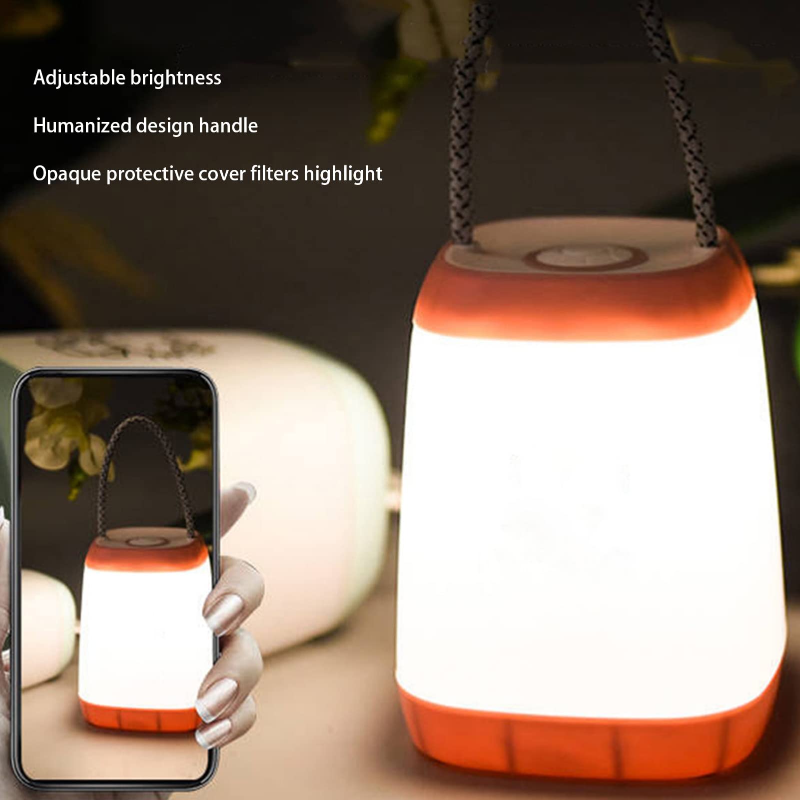 Veilleuse portable à LED, veilleuse pour bébé avec lumière chaude à intensité variable, veilleuse portable couleur, lampe de chevet rechargeable à contrôle tactile pour chambre à coucher extérieure