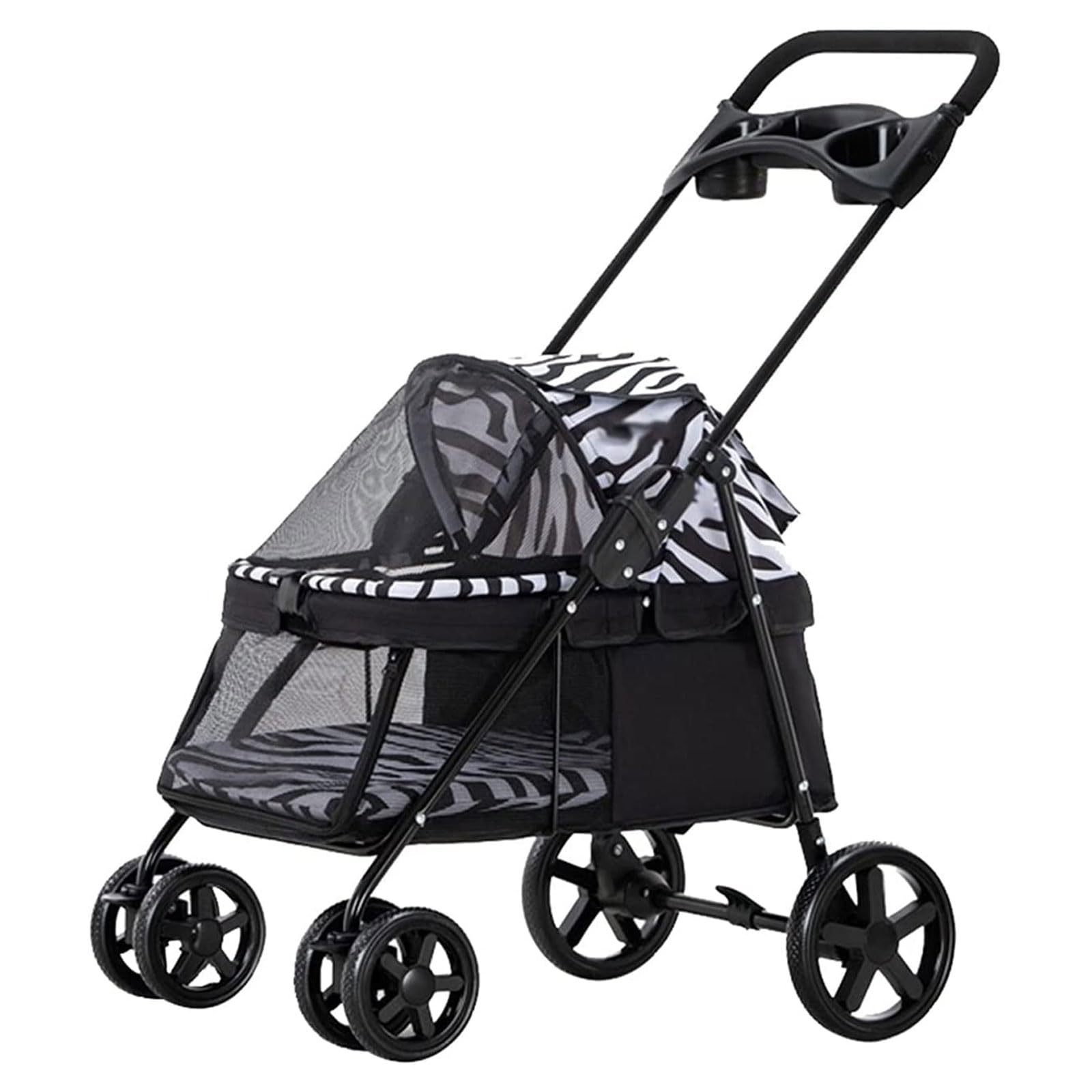 esmen Cochecito para Mascotas, Ligero y Plegable, Cochecito para Mascotas, cochecitos para Perros Transpirables, Cochecito para Perros con portavasos para Perros medianos y pequeños