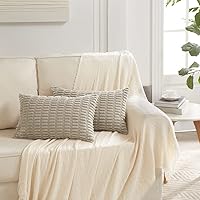 Vista 254 de Fancy Homi Fundas de almohada decorativas bohemias de 20 x 20 pulgadas para sala de estar, sofá, cama, sillón, rústico, moderno, decoración del Crema