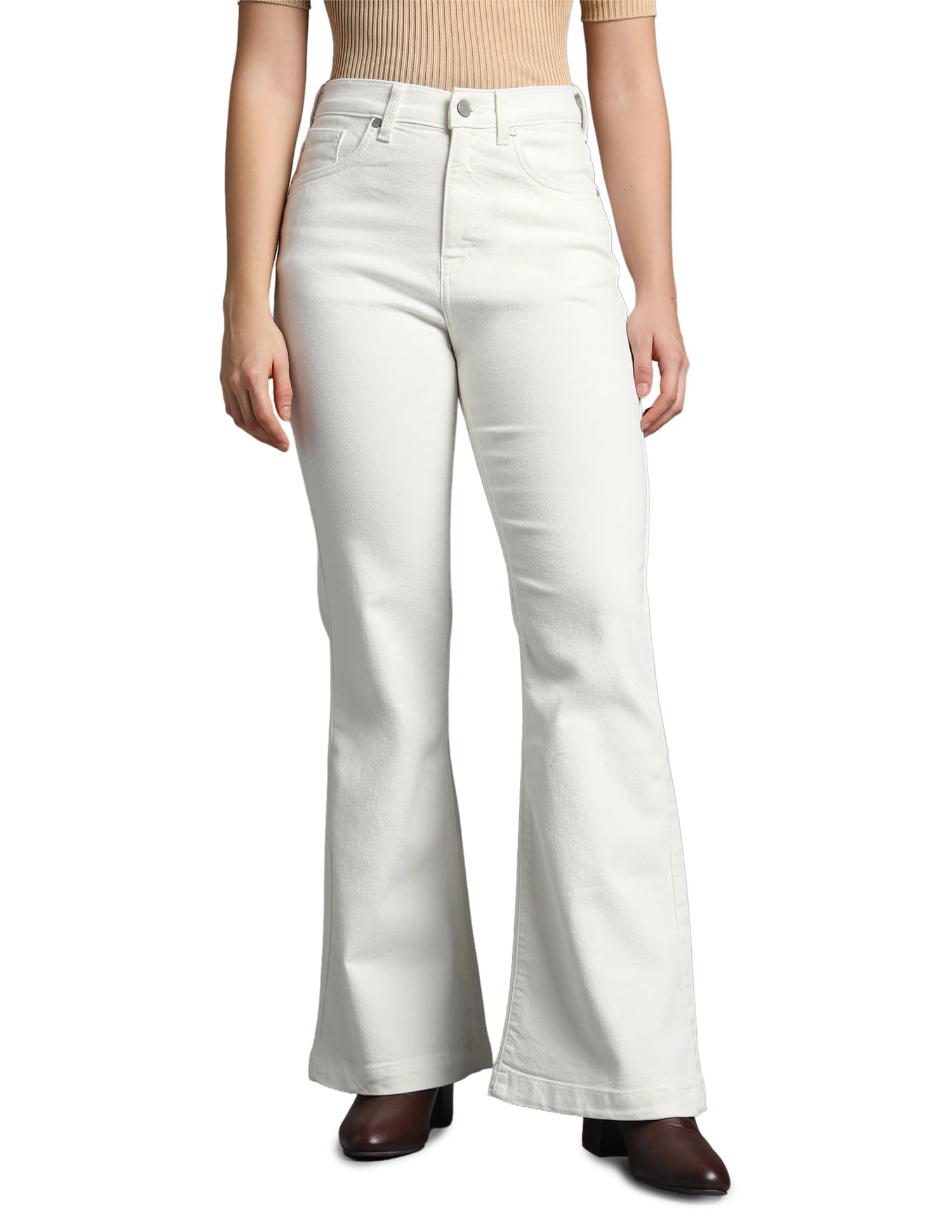Women's Flared Fit Jeans| Solid | High Rise | Stretchable | Jeans for Woman-image-19