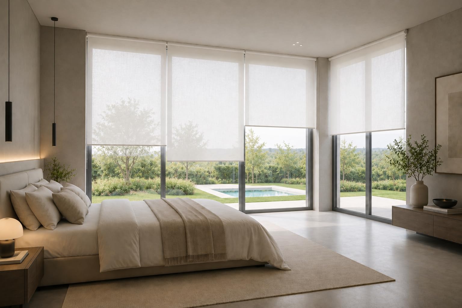 Estoralis BRAN -Tenda a Rullo Jacquard, 150 x 250 cm, Bianco