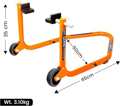 Grand Pitstop Universal Standard Rear Paddock Stand for Motorcycle with Swingarm Rest (Dismantable, Orange, Motorcycle Weight Up to 250 Kgs)