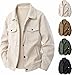 Corduroy Jacket for Men Long Sleeve Button Up Jackets Sweater Fall Fashion Collared Outwear with Flap Pockets (Army Green,X-Large)