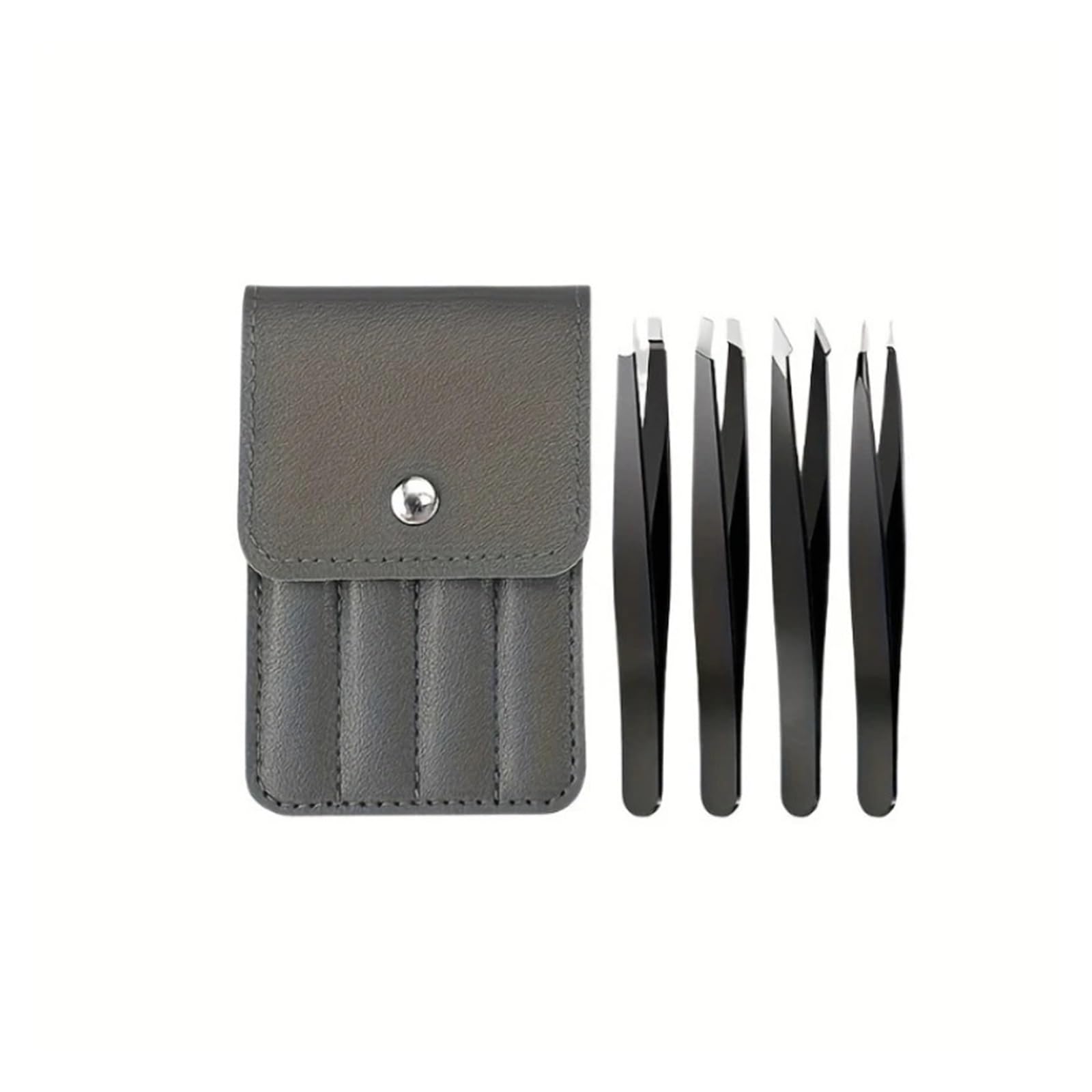 Zgxnyi 4 Pcs Set With Bag Eyebrow Tweezers 4Pcs Precision Stainless Steel Tweezers Set For Eyebrow Grooming, Facial Hair Removal Ingrown