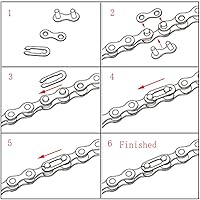 Vista 5 de 4 pares de eslabones perdidos de bicicleta de 16789101112 velocidades, cadena de acero reutilizable