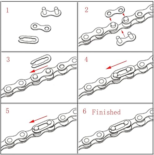 Miniatura 5 de 4 pares de eslabones perdidos de bicicleta de 16789101112 velocidades, cadena de acero reutilizable