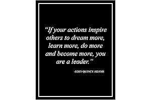 Inspirational Wall Decor - John Quincy Adams Leadership Quotes Motivational Wall Art Print