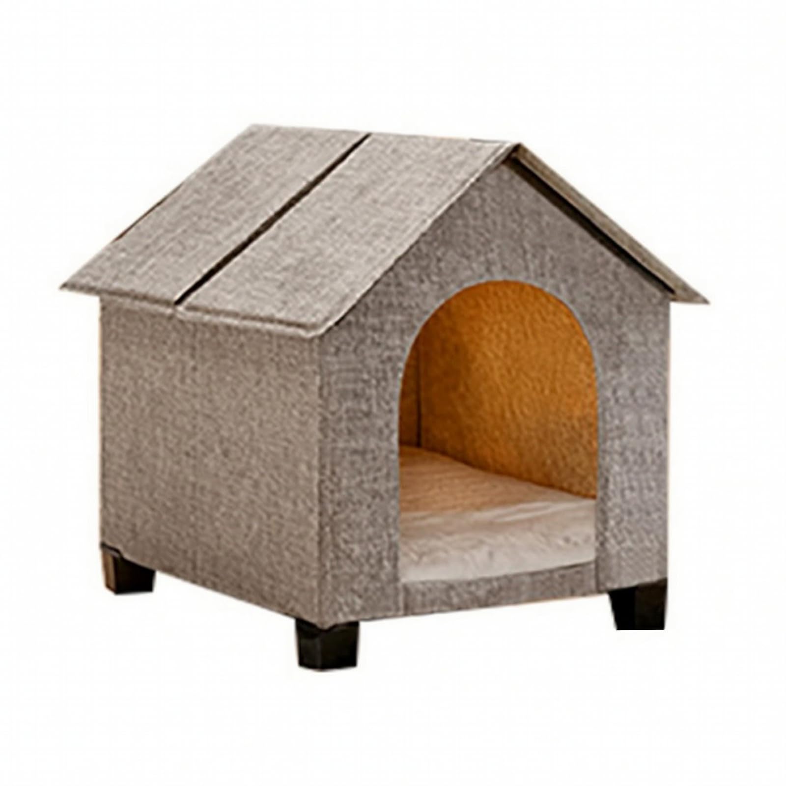 Niche Pliable pour Chat, Gris Intérieur Grand, 55 68 58 Cm | Rembourré, Résistant, Maisonnette pour Animaux avec Tapis, Salon, Chats