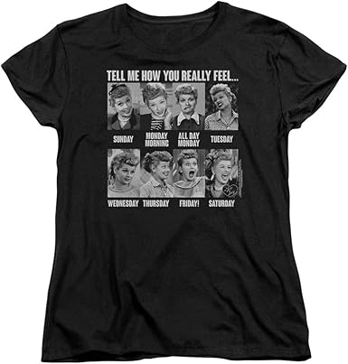Amazon Com Trevco I Love Lucy 8 Days A Week Women S T Shirt Clothing Shoes Jewelry