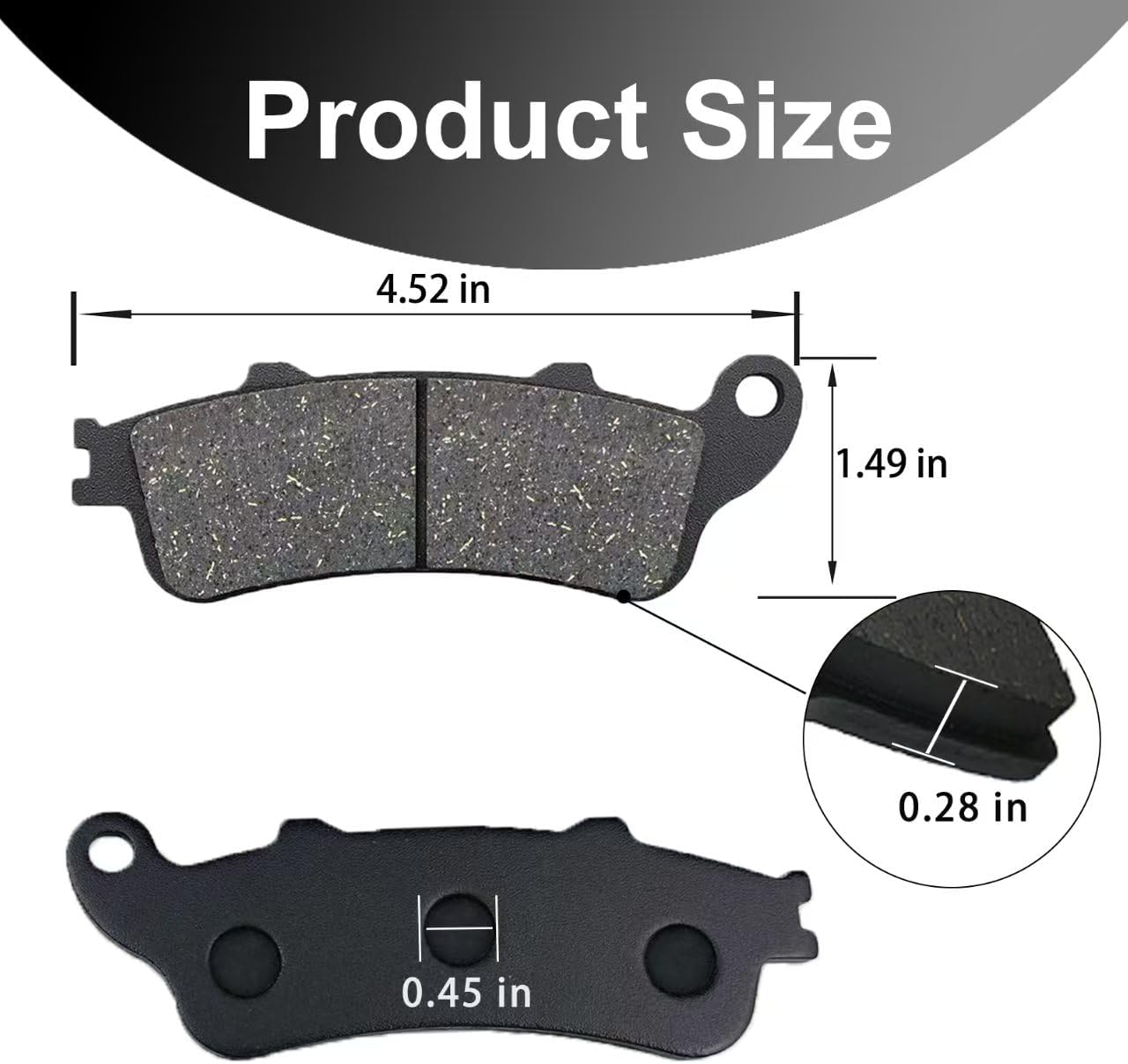 VTX 1800 Brake Pads Front and Rear for Honda VTX 1800 2002-2013 Goldwing 1800 GL1800 CBR 1100 XX Blackbird VFR800 F Interceptor 800 ST1300 ST1100 Varadero XL 1000 NRX 1800 Rune