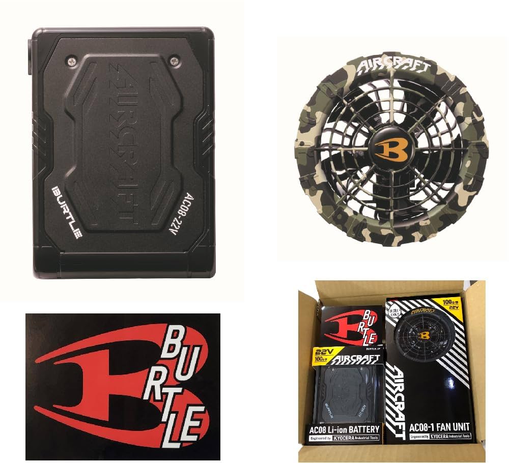 バートル 2024年 空調服 22Vマーリンファン&マットブラックバッテリー