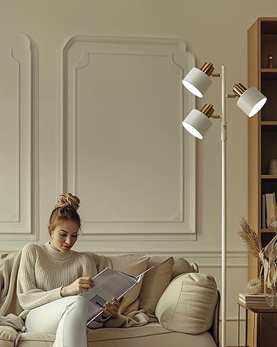 Miniatura 8 de OYEARS Lámpara de pie para sala de estar, iluminación brillante, alta y moderna, industrial, vintage, lámparas de esquina de pie, luz LED, luz de