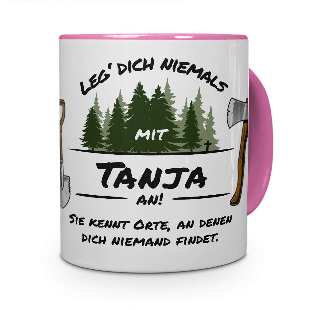 Personalisiert Tasse \"Leg Dich Nicht Mit Maja An\" – Rosa, 325 Ml, Spülmaschinenfest