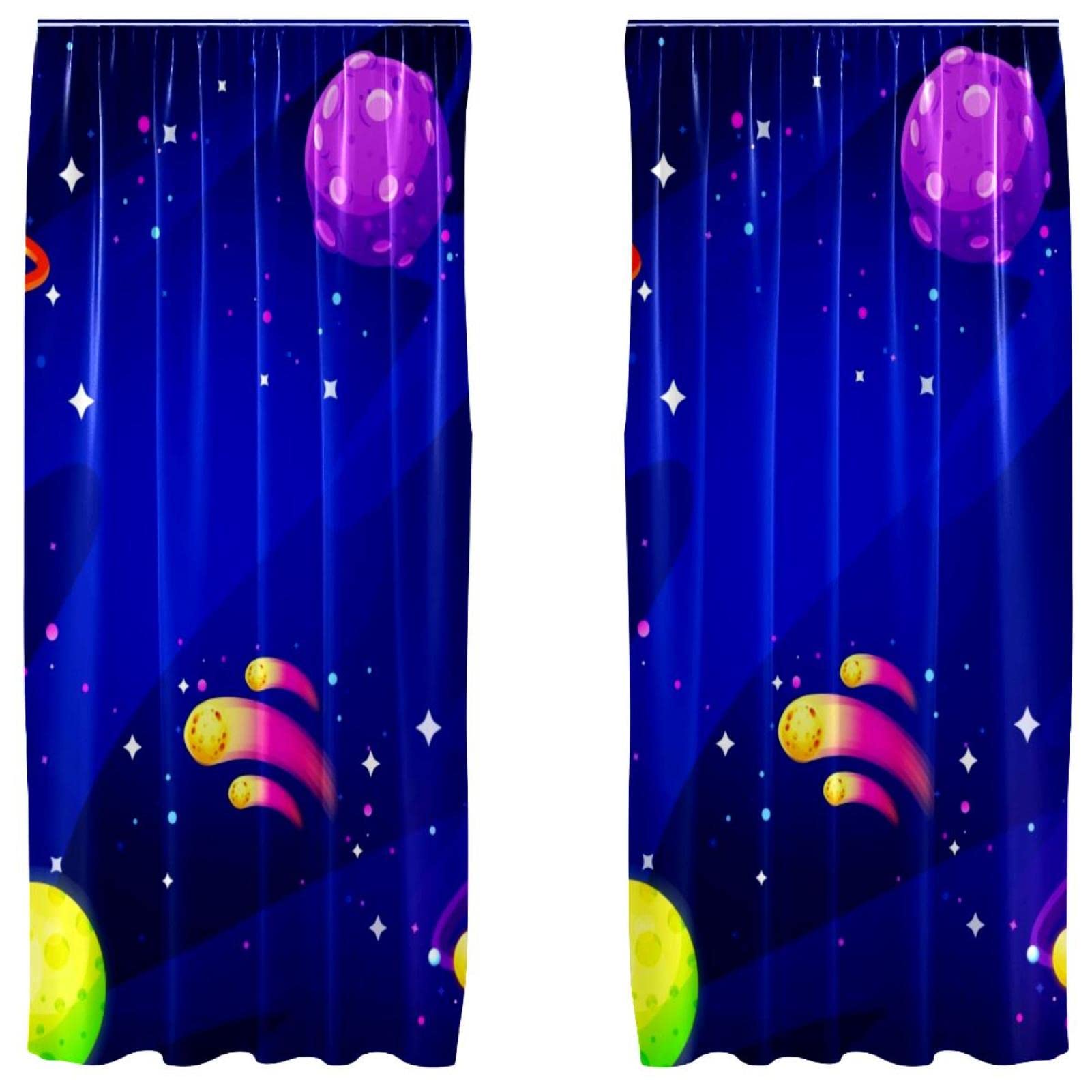 Cortinas infantiles Space Galaxy de 55 x 84 pulgadas que bloquean la luz molesta del exterior