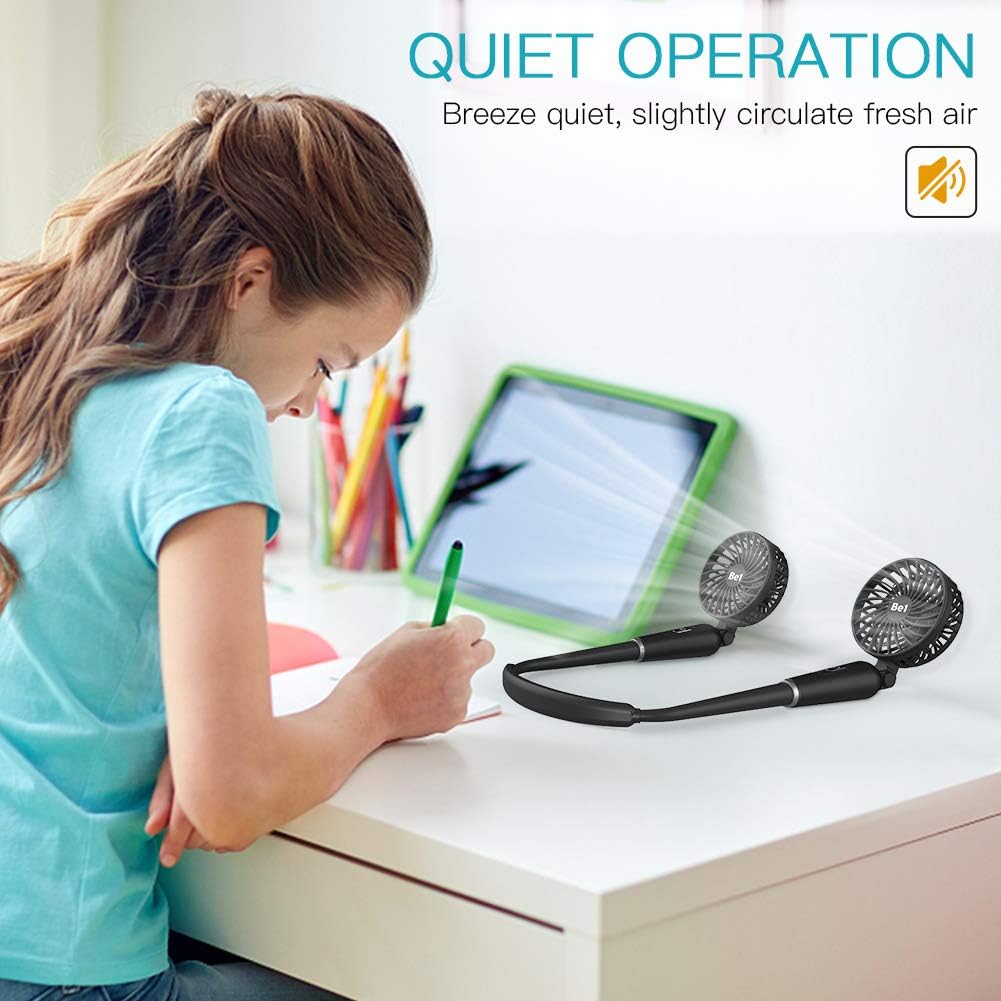 Blасk Frіdау - 50% оƒƒ Personal Neck Fan,Hand-Free Fan,USB Battery Operated Neckband Fan for Sports Home Office,2 Speeds Left and right control,Comfortable Flexible Gooseneck,Strong Wind