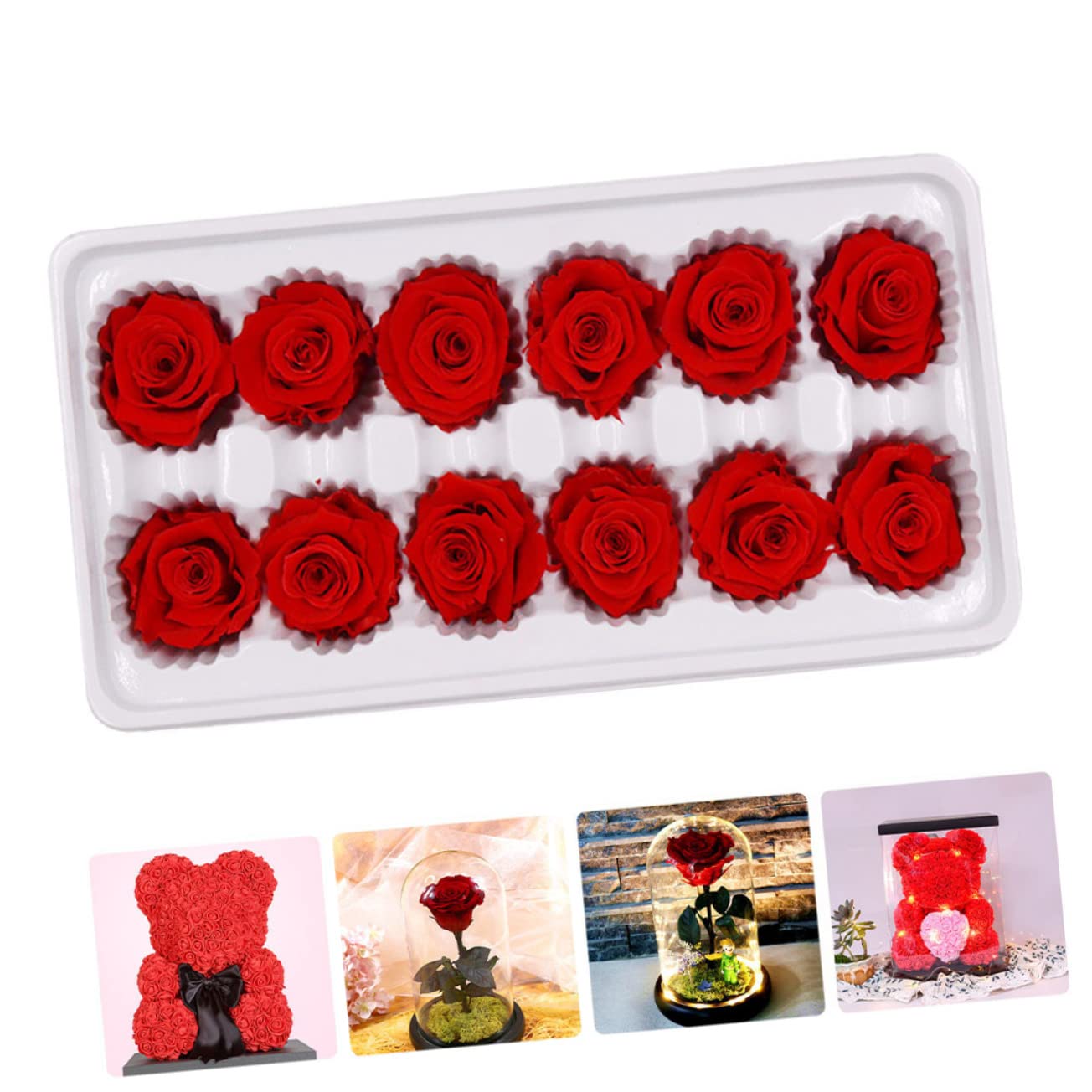 Zerodeko Lot De 3 Boîtes À Éternelles Fleurs Artificielles Décoratives Bouquet De Roses Immortelles pour Décorations De Mariage 12 Pièces X 3