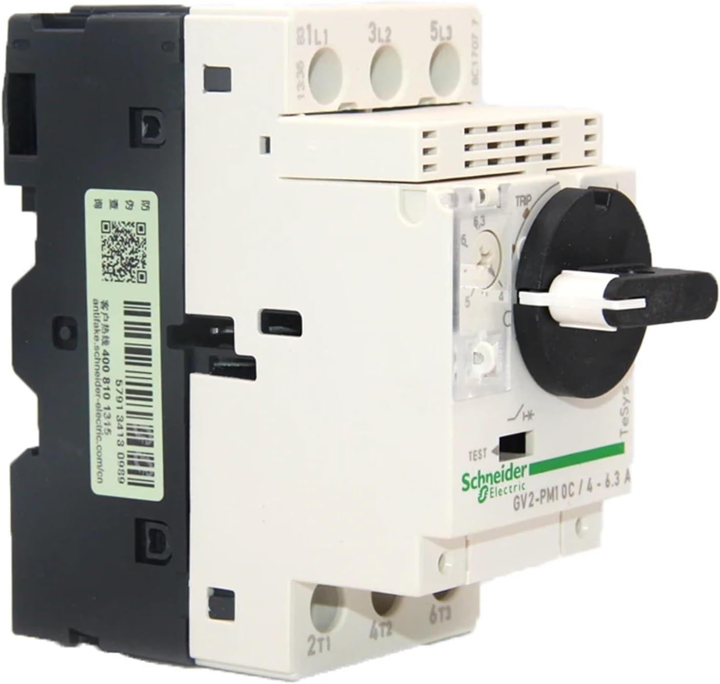3P Thermal Magnetic Circuit Breaker GV2PM10C Motor Protection Switch Knob Control Setting Current Range 4-6.3A 100KA