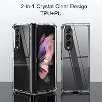 Vista 3 de UEEBAI Funda transparente para Samsung Galaxy Z Fold 4 5G, ligera, plegable, delgada, con absorción de golpes [anti-amarillo], funda protectora