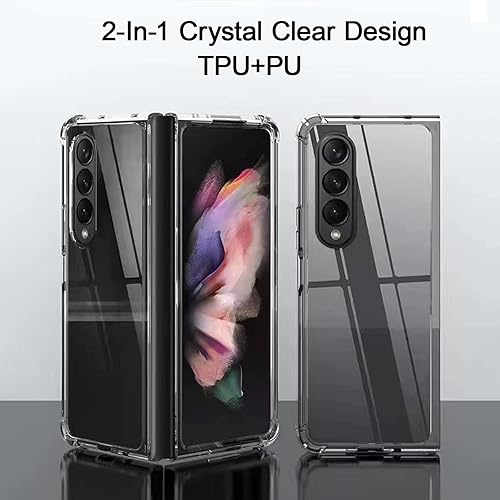 Miniatura 3 de UEEBAI Funda transparente para Samsung Galaxy Z Fold 4 5G, ligera, plegable, delgada, con absorción de golpes [anti-amarillo], funda protectora