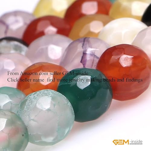 Miniatura 536 de GEM-Inside Red Orange Carnelian Gemstone Loose Beads Natural Energy Power Beads for Jewelry Making Round Faceted 8mm 15