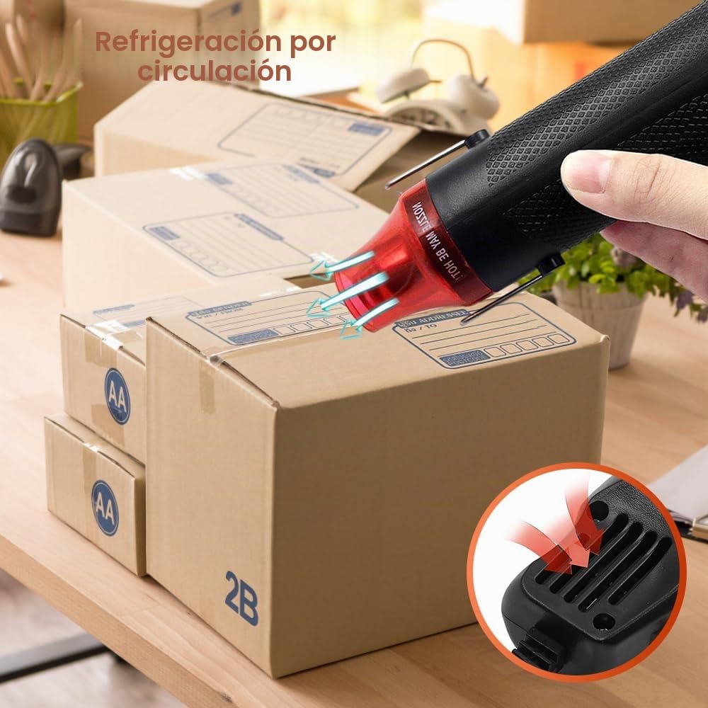 mizikuu Mini Pistola de Calor, 200 ℃ Pistola de Aire Caliente con 328 Tubo Termorretráctil Pistola Térmica para Manualidades, Gofrado, Encogimiento de Calor, Secado de Tinta