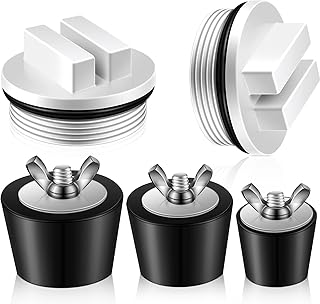 3 Size Rubber Pipe Plug Pool Plugs Skimmer Plugs Rubber Expansion Plugs with 2 Pieces 1.5 Inches Threaded Pool Return Pool Plugs for Inground Pool Above Ground Pool (1 Inch, 1.25 Inch, 1.5 Inch)