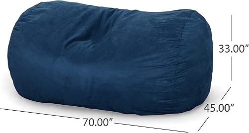 Miniatura 3 de Christopher Knight Home CKH - Puf de gamuza, 6.5 pies, color azul medianoche