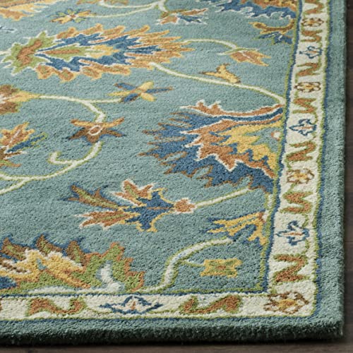 Tapete decorativo cuadrado 4 pies azul claro miniatura 2