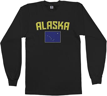Threadrock Mens Alaska Flag Long Sleeve T-Shirt