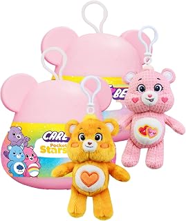 Care Bears Clip-On Plush | 6 inch Plush Capsule 2-Pack Bundle | Mystery Pack Hidden Surprise Plush | Official Bears Plush by PMI Kids World
