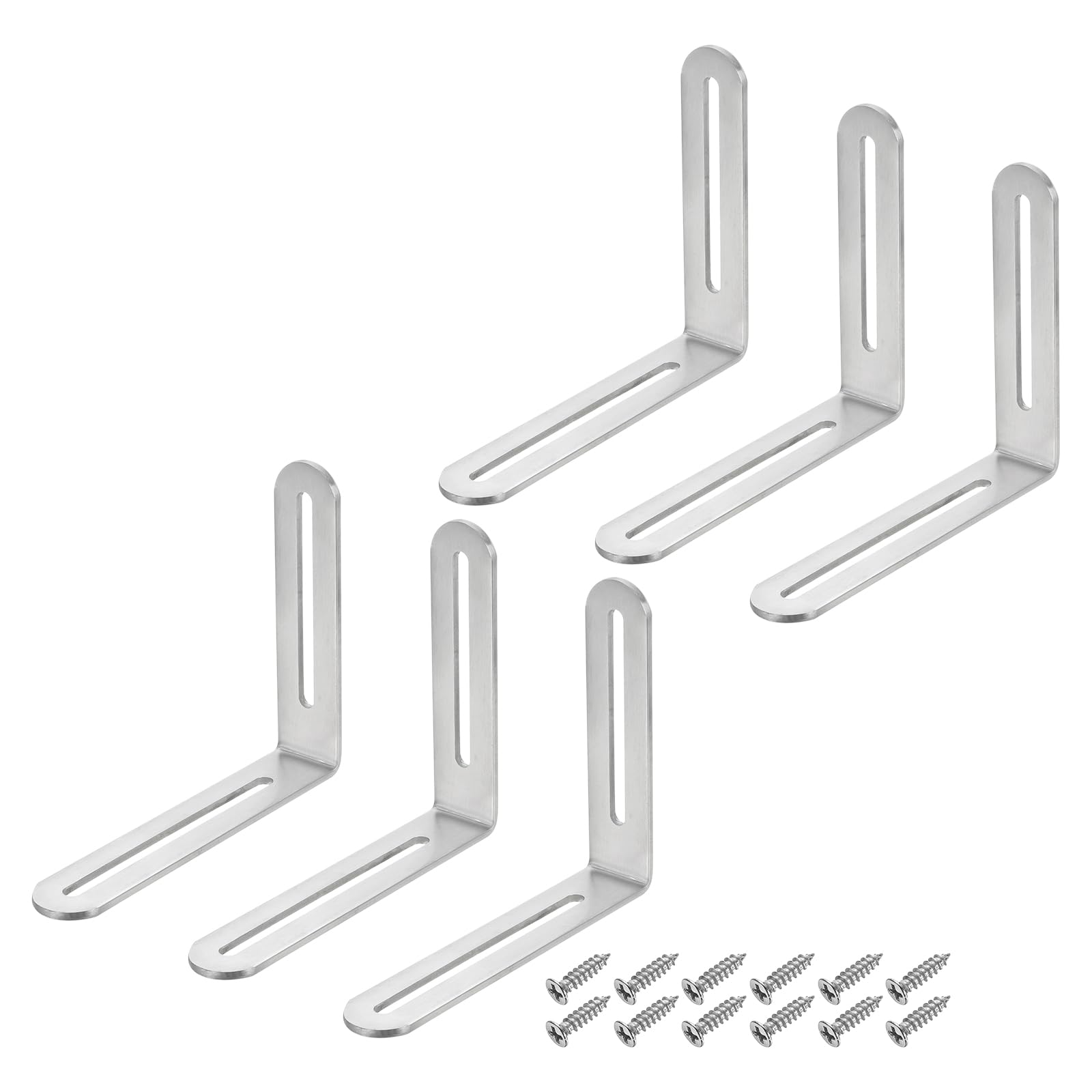 Équerre d'angle réglable en L uxcell 12x10cm en lot de 6 avec vis pour meuble