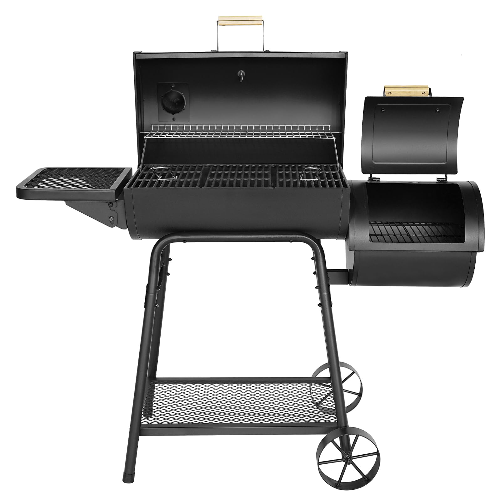 TAINO KAMAYO Smoker Räucherofen Standgrill Holzkohle-Grill Klein BBQ Grillwagen Grillkamin 132x56x118 cm (BxTxH)