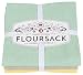 Now Designs Floursack Kitchen Towels, Set of Three, Zest Yellow/Moonstruck Gray/Jade Green