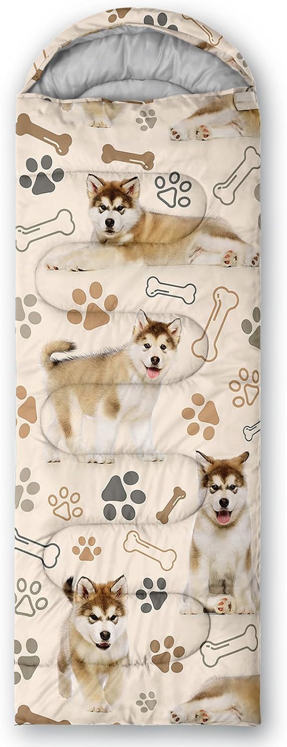 AILONEN Cartoon Elephant Sleeping Bags,Lightweight & Waterproof,3 Season Warm & Cool Weather,Dreamy Pink Flower Animal Backpacking Gear for Kids,Girls Travelling,Outdoors