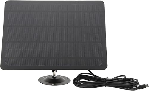 Kit de panel solar para RV, cable de carga de 9.8 ft, batería solar mono, soportes firmes portátiles de alta eficiencia para monitoreo de cámara al