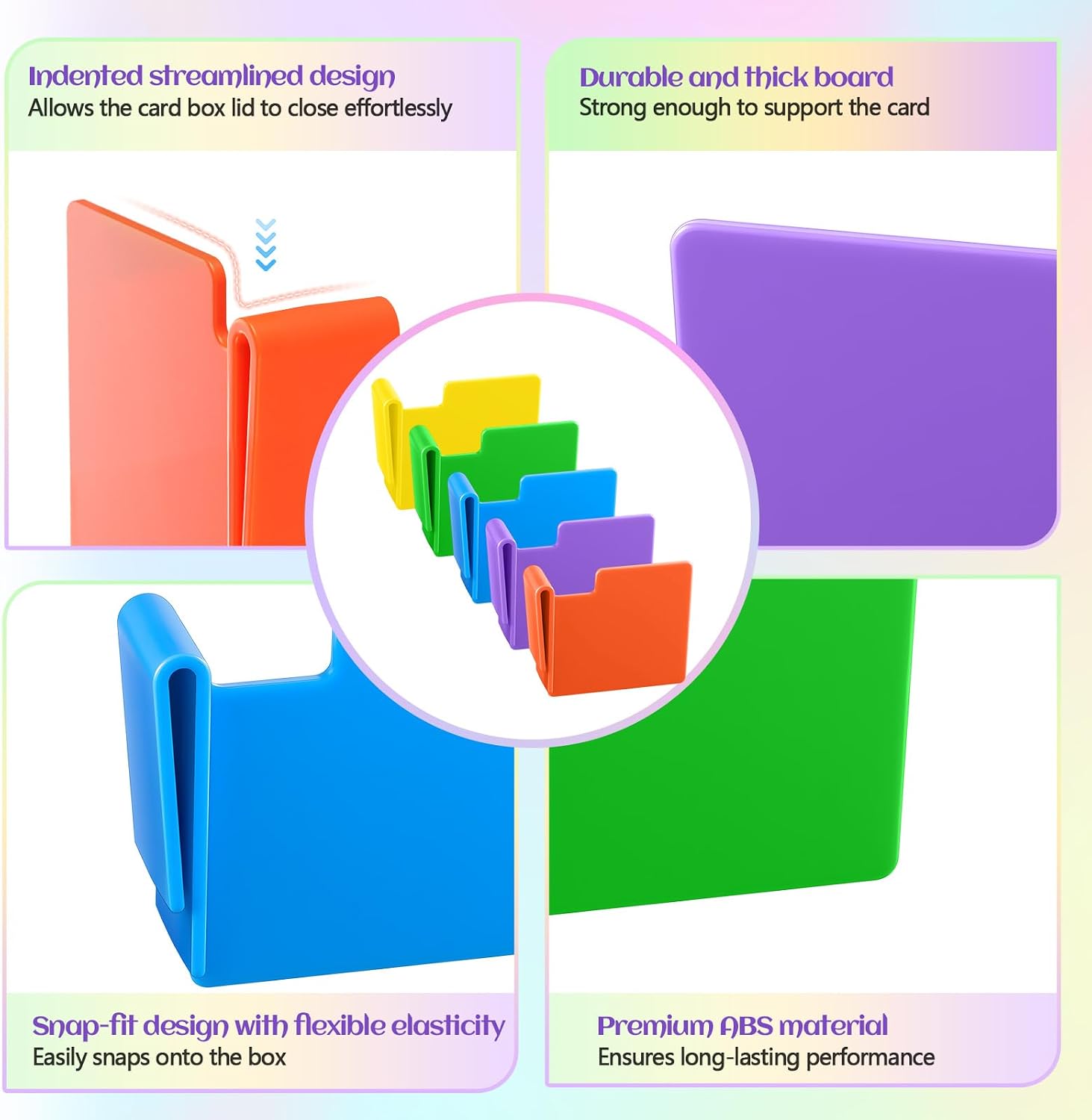 Chunful 20 Pcs Multicolor Card Box Dividers, Max Opening Width:4mm