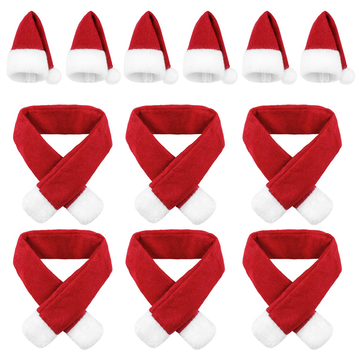 Set Di Cappello E Sciarpa Per Bottiglia Di Vino - Tema Natale Rosso E Verde, Copri Bottiglia Festivo, Regalo Simpatico Per Amici E Famiglia