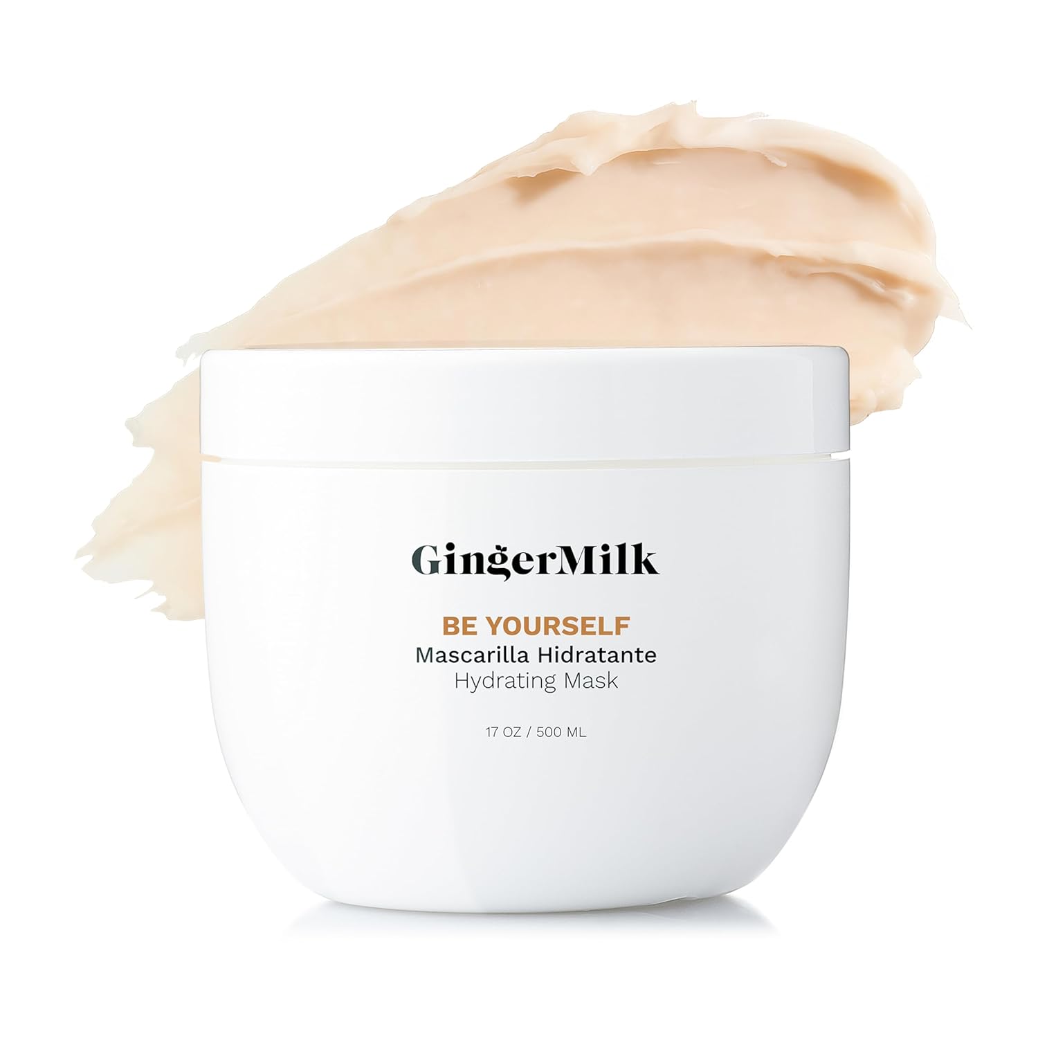 Ginger Milk Hydrating Hair Mask for Curly, Wavy, and Coily Hair – Nourishing Formula for Defined Curls, Frizz Control, and Shine – Sulfate-Free | Be Yourself 17 oz