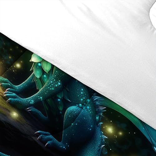 Vista 37 de Juego de cama de dragón tamaño matrimonial, edredón de dragón tamaño individual, transpirable, 3 piezas (estilo dragón 05)