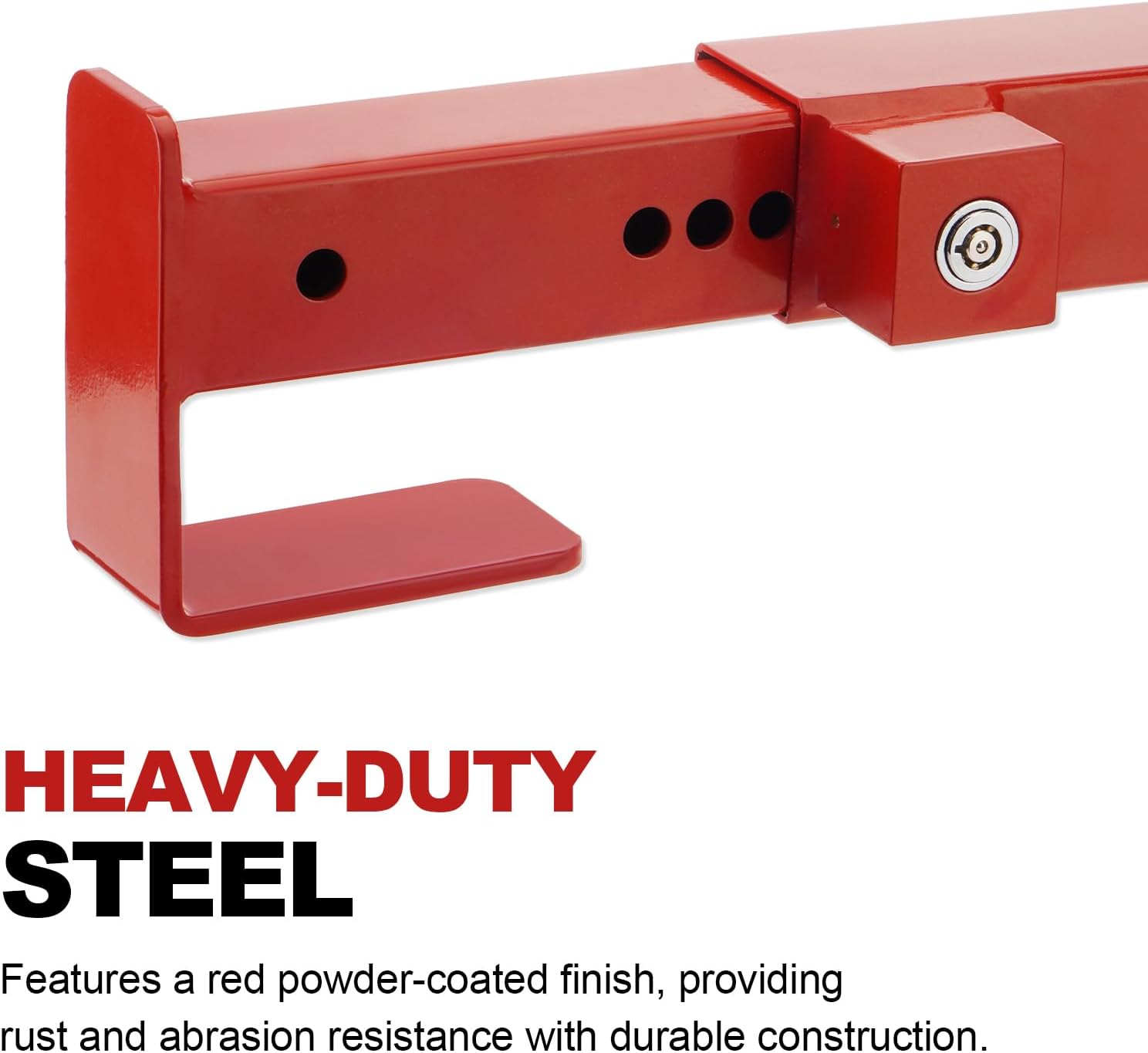 Shipping Container Lock, 9"- 15.4" Cargo Door Lock, Heavy Duty Steel Adjustable for Semi Trailer Truck Van, 2 Keys, Red